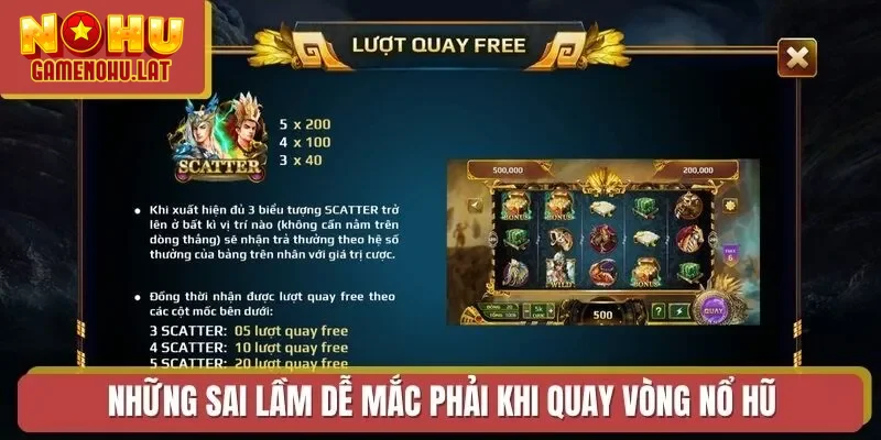Những sai lầm dễ mắc phải khi quay vòng nổ hũ